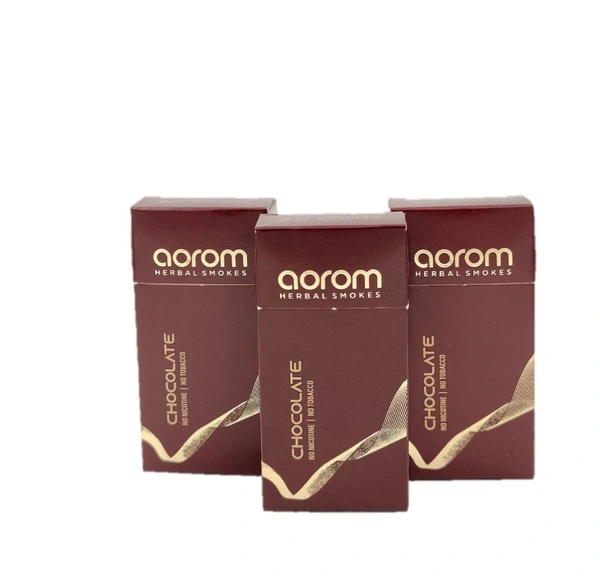 Aorom Herbal Smokes – Tobacco Free & Nicotine Free, Herbal Smokes Chocolate Flavor - Pack of 3