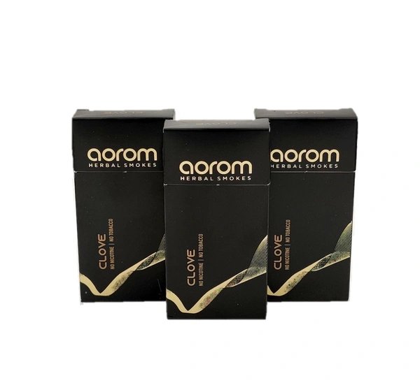 Aorom Herbal Smokes – Tobacco Free & Nicotine Free, Herbal Smokes  Clove Flavor - Pack of 3