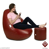 Bean Bags & Footrest Filled With Beans
