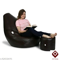 Bean Bags & Footrest Filled With Beans