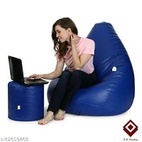 Bean Bags & Footrest Filled With Beans