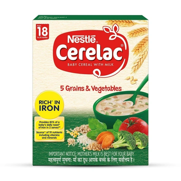 Nestle Cerelac 5 Grains & Vegetables From 18-24 Months - 300g