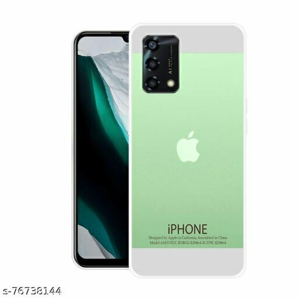 Printed Soft Silicon Printed Mobile Back Cover For OPPO F19s  - Free Size, Green