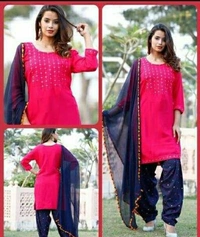 Adrika Fashionable Women Dupatta Sets - Pink, M