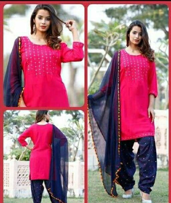Adrika Fashionable Women Dupatta Sets - Pink, M