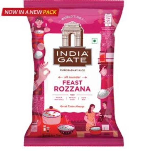 India Gate Feast Rozzana Basmati Rice 5Kg - 5.0