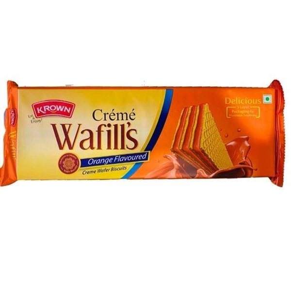 Krown Creme Wafills Orange Flavoured Biscuit 150gm Buy1 Get1 Free
