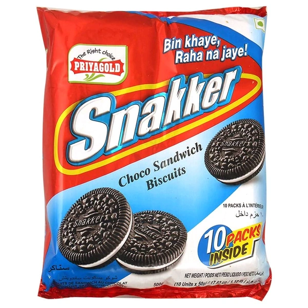 Priyagold Snakker Choco Sandwich Biscuit 500gm Buy 1 Get1 Free