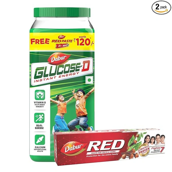 Dabur Glucose D Instant Energy 1kg With Free Dabur Red Paste 200gm