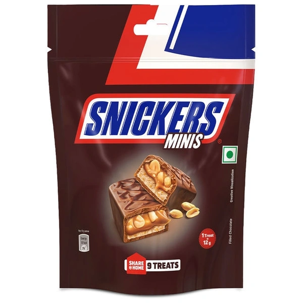 Snickers Miniatures Choclete 120gm - 0.12