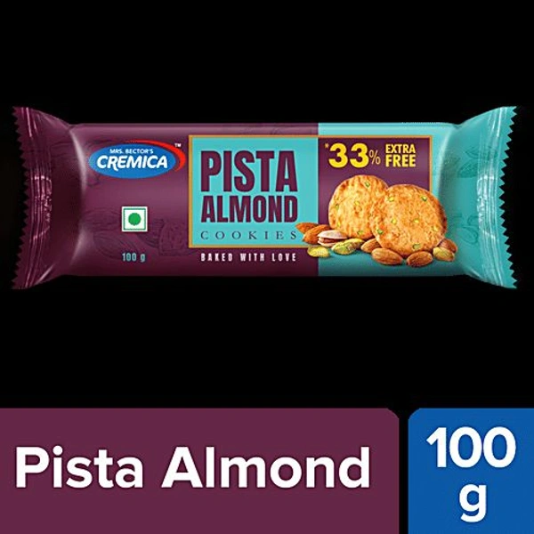 Cremica Pista Almonds Cookies 100gm - 0.1
