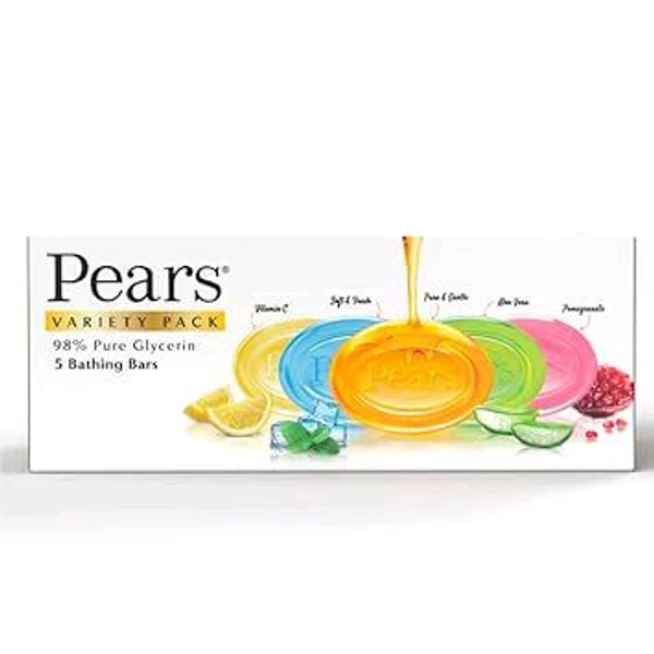 Pears 5 Flavour Bathing Bars 625gm - 0.625