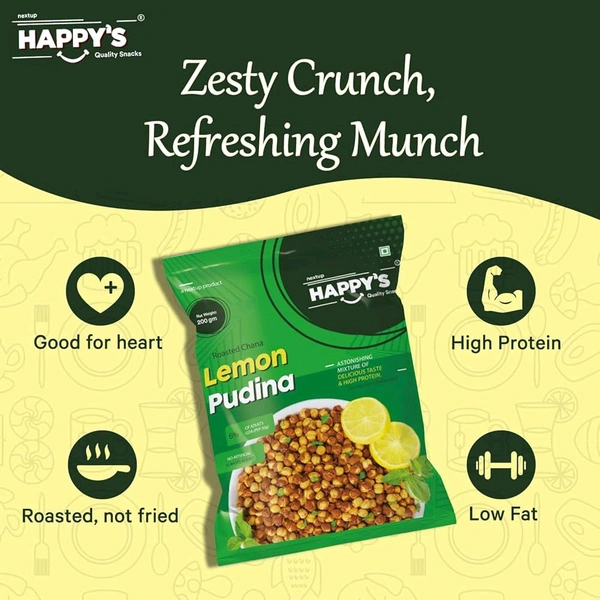 Happy's Roasted Lemon Pudina Chana 200gm 