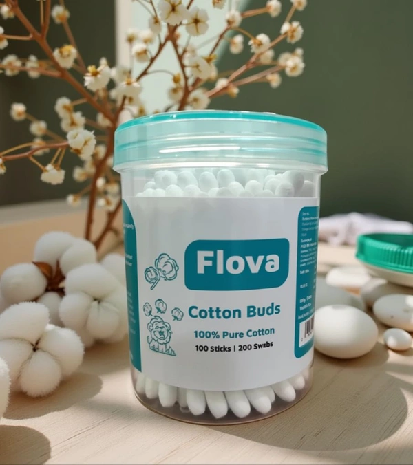 Flova Cotton Buds (100 sticks|200 Swabs)