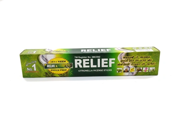 Relief Citronella Incense Sticks Box (Mosquito Relief Stick) 12+1 pouches 