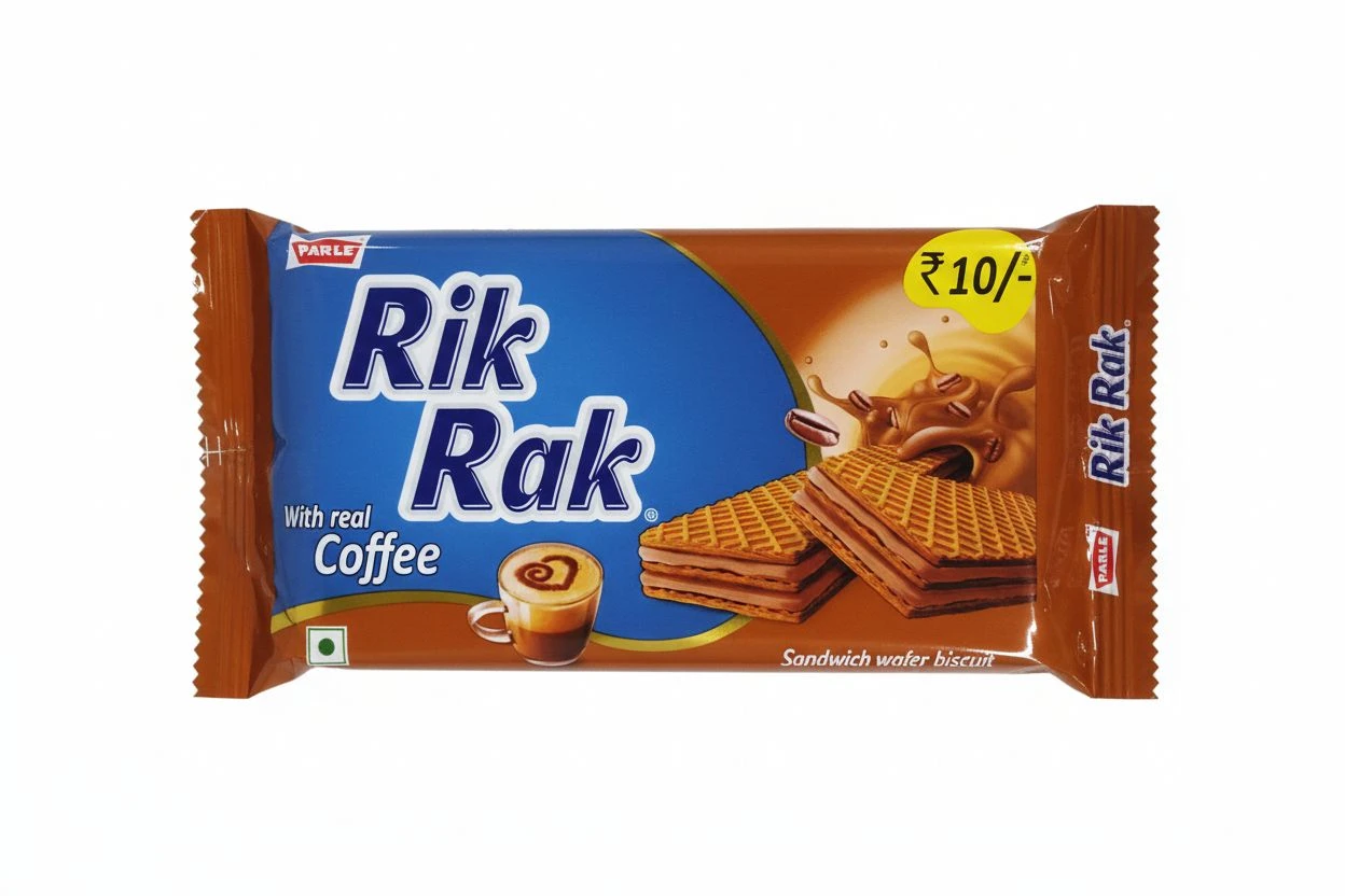 Ingear Rik Rak Parle Rik Rak Coffee Sandwich Wafer Biscuit 28gm | Crispy Wafer Snack