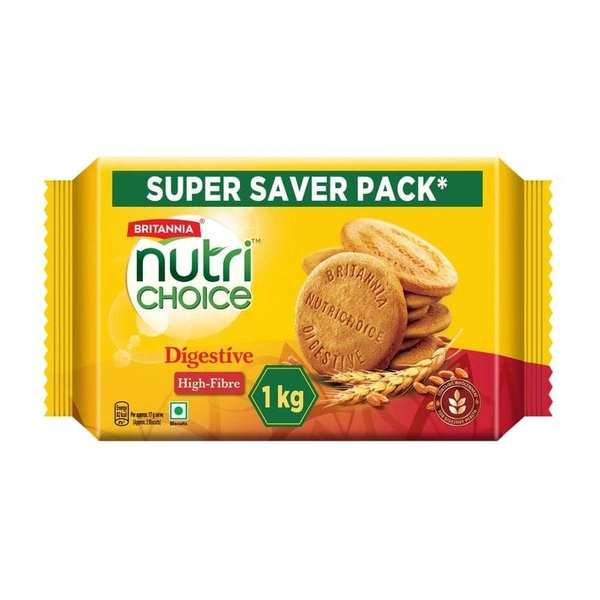 Britannia Nutri Choice Digestive Hi Fibre Biscuits 1Kg - 1.0