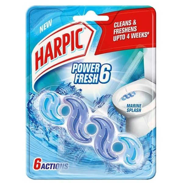 Harpic Power Fresh 6 Toilet Rim Block Marine 35gm