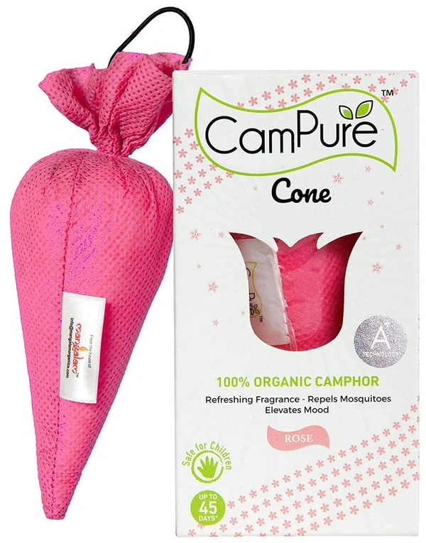 Mangalam Rose Camphor Cone Air Freshener (Kapoor Cone) 60gm