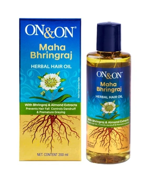 Elements On & On Maha Bhringraj oil Herbal Hair oil - 200ml with Bhringraj & Almond for Fight Hairfall & Prevents Hair Damage 