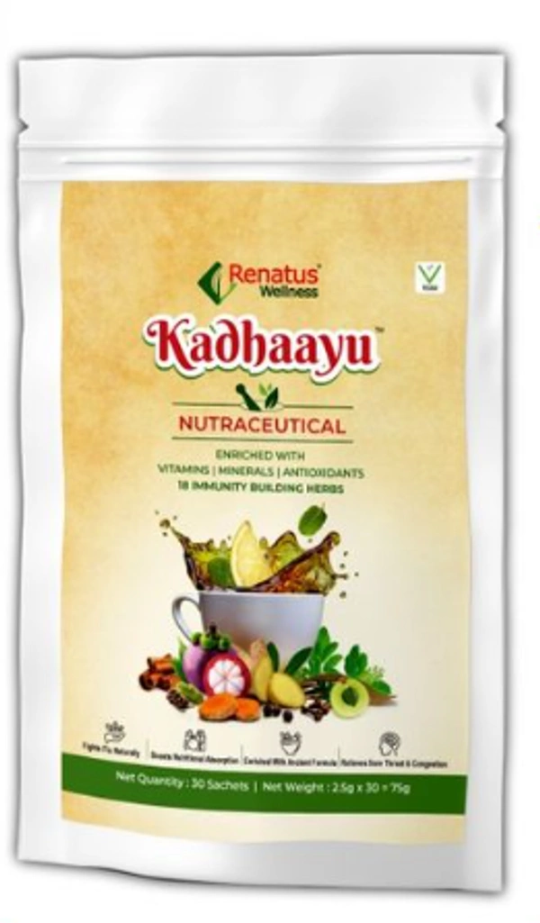 Renatus Kadhaayu Powder | Nutraceutical Supplement Enriched with 18 Immunity Building Herbs | Renatus Nova - 30 Sachets