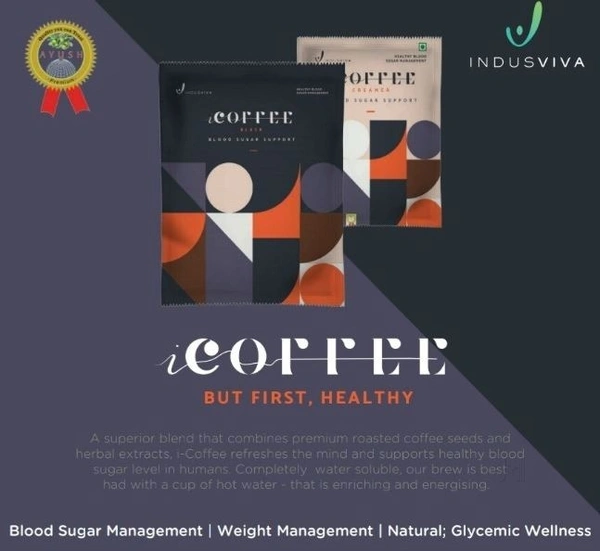 Indusviva Indus viva I coffee Creamer Creamy Coffee | Indusviva I creamer for Diabetes Management - 50 Sachets - 750 gm, 12 Months