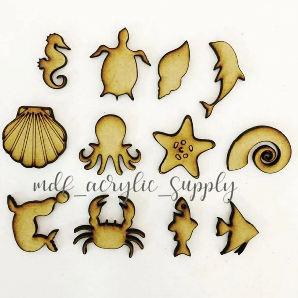 Sea Theme-12 Pc - 2.5mm, 1.5"