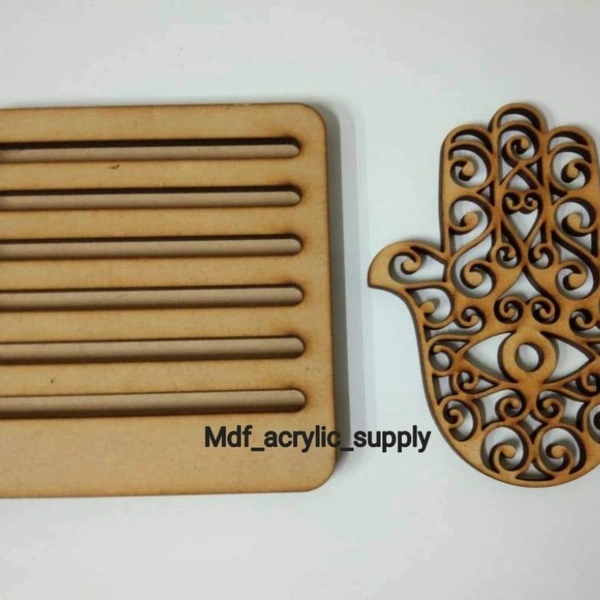 Hamsa Hand Coaster - 4", 4mm