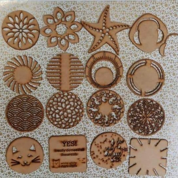 Designer Coasterset - 2.5mm, 4"- set of 6