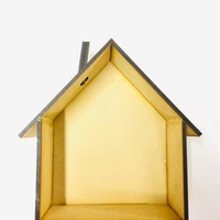 Hut With Chimney Shadow Box - 9*9*3"