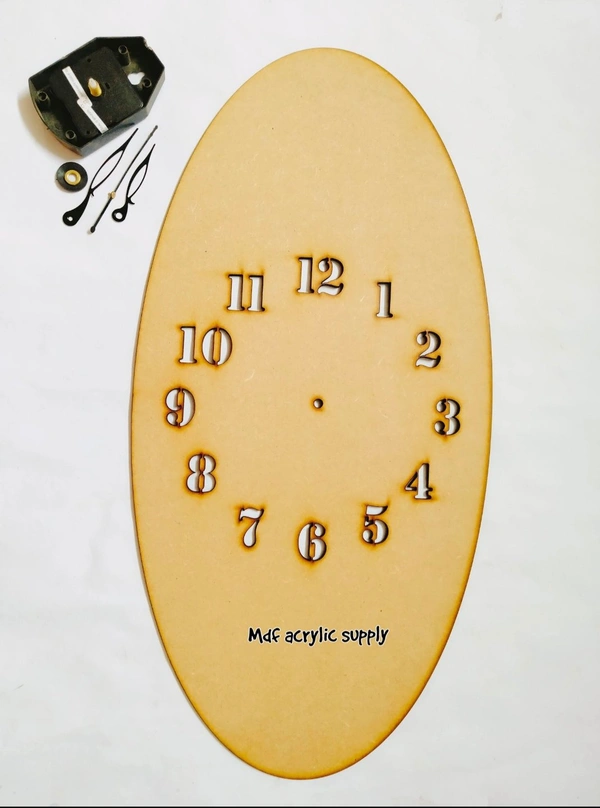 Oval Clock With Machine - 20*12, 6mm