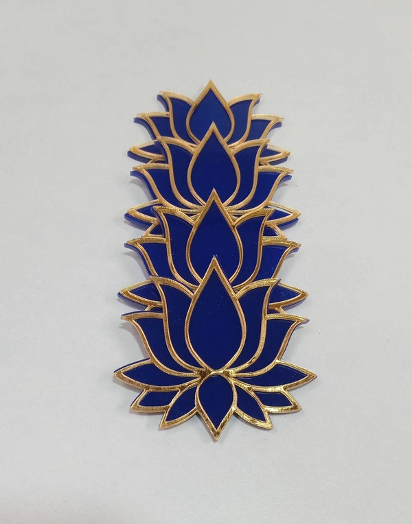 Blue Acrylic Lotus  - 4pc