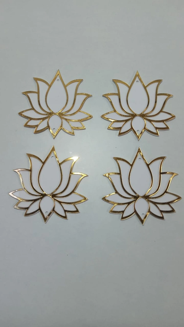 White Acrylic Lotus - 6pc