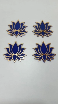 Blue Acrylic Lotus  - 4pc