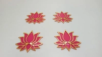 Pink Acrylic Lotus - 4 Pc