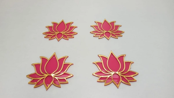 Pink Acrylic Lotus - 4 Pc