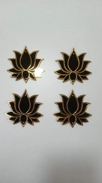 Black Acrylic Lotus - 12pc