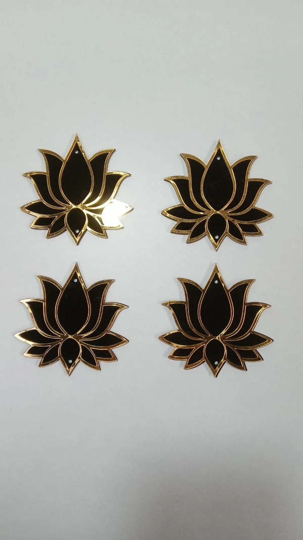 Black Acrylic Lotus - 12pc