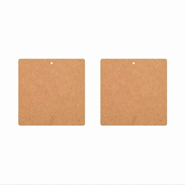 Swuare Plain Earrings  - 1.5"