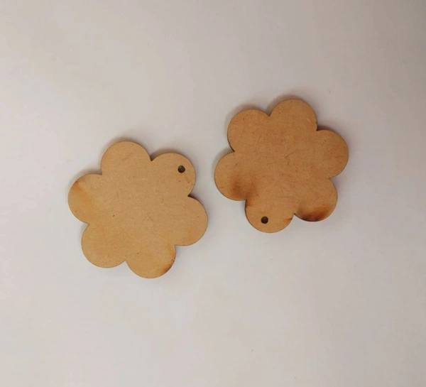 Flower Plain Earrings  - 1.5"