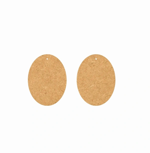 Oval Plain Earrings  - 1.5" Height