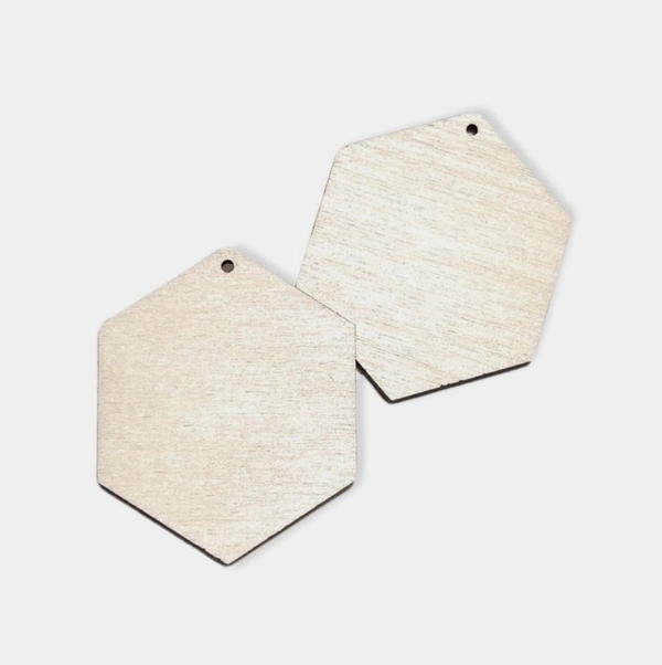 Hexagon Plain Earrings  - 1.5"-2.5mm