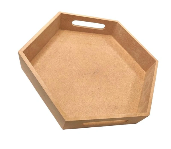 Hexagon Tray With Handle  - 6/6/1.5"