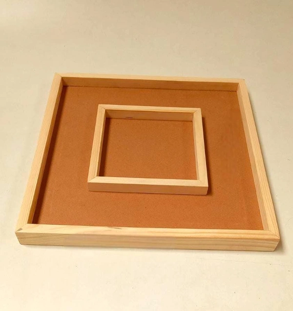 Pinewood Varmala Preservation With Photo Frame  - 18/18/1", Mdf Base