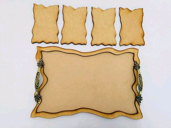 Geode Tray With Coaster - 12*9", 8(4+4)mm