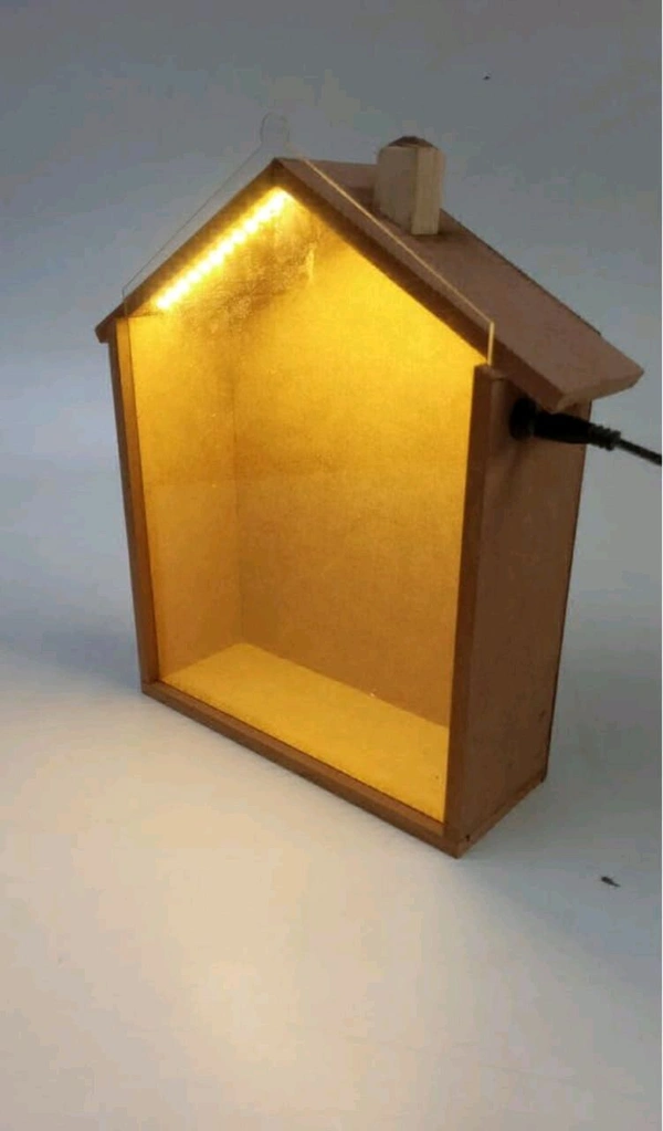 Hut LED Shadow Box/ Miniature Doll House - 15/13/2.5"