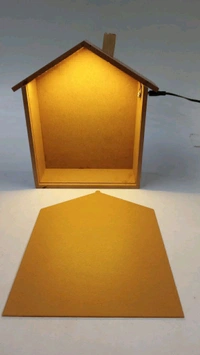 Hut LED Shadow Box/ Miniature Doll House - 15/13/2.5"