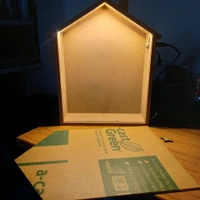 Hut LED Shadow Box/ Miniature Doll House - 10/8/2.2.5"