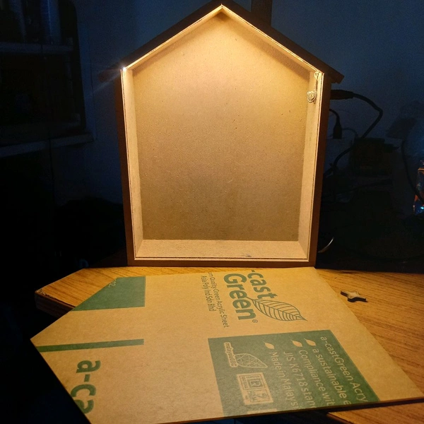 Hut LED Shadow Box/ Miniature Doll House - 10/8/2.2.5"