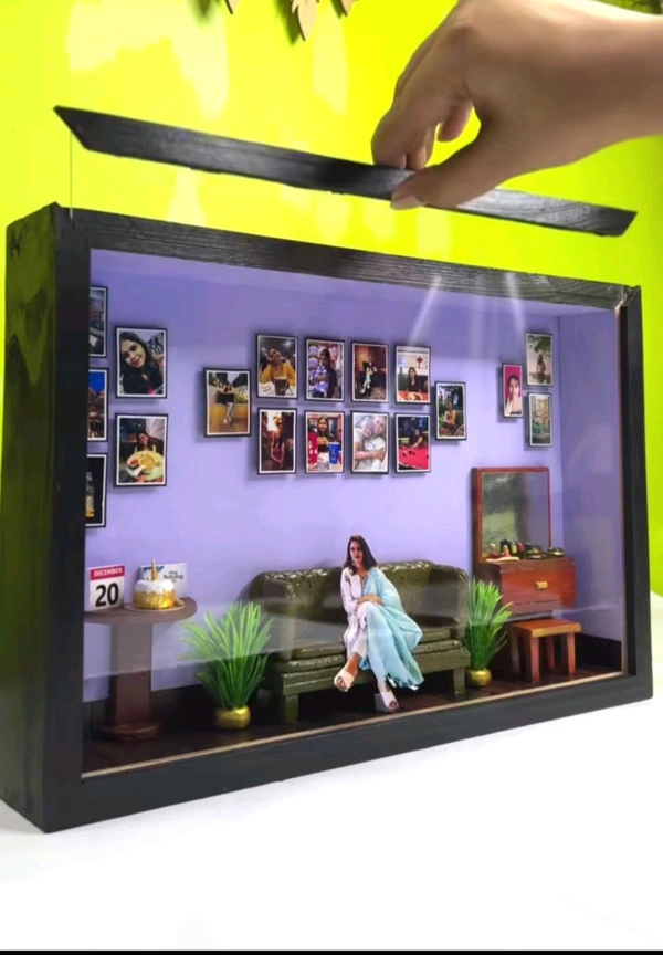 Pinewood LED Shadow Box  - 10/8/2"